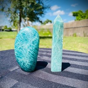 Amazonite Two Piece Tower and Freeform Lot
